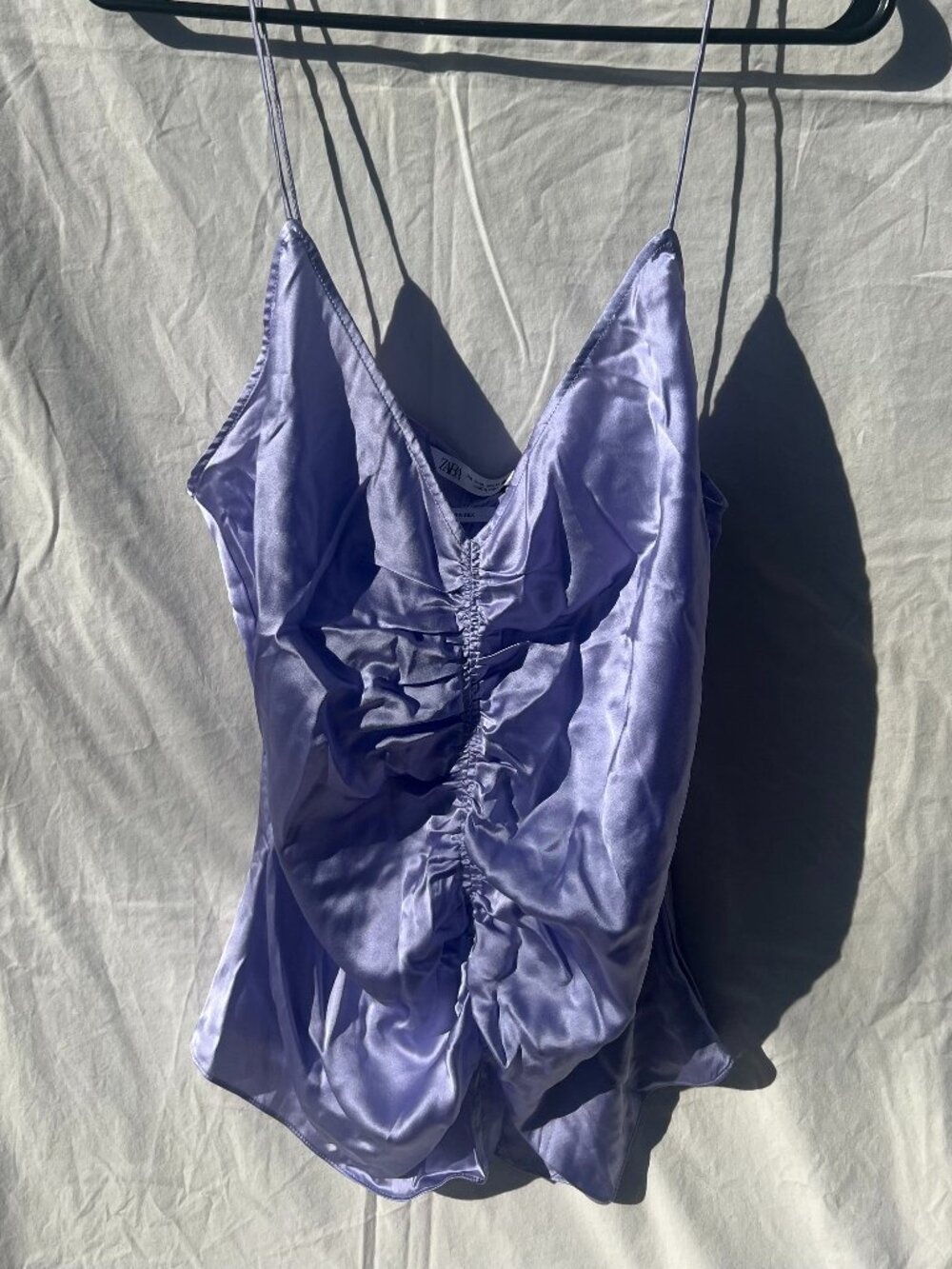 Zara Womens Purple Lilac Silk Cami Size XL